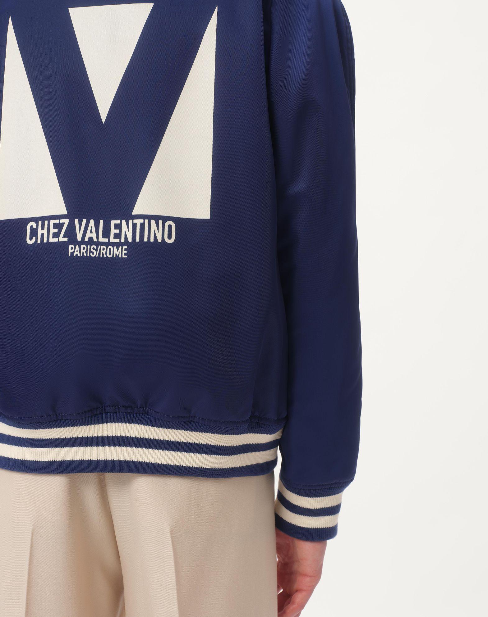 Nylon Bomber Jacket With Chez Valentino Print Product Image