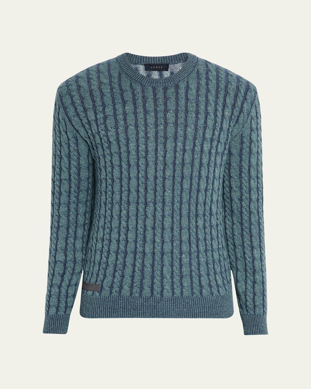 Mens Linen-Cashmere Cable Sweater Product Image