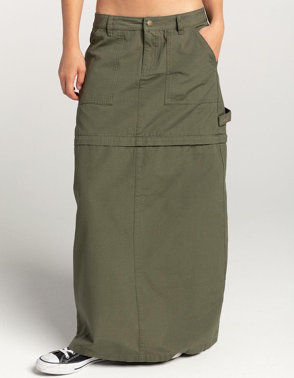 RUSTY Billie Low Rise Ripstop Zip Off Womens Skirt - OLIVE Product Image