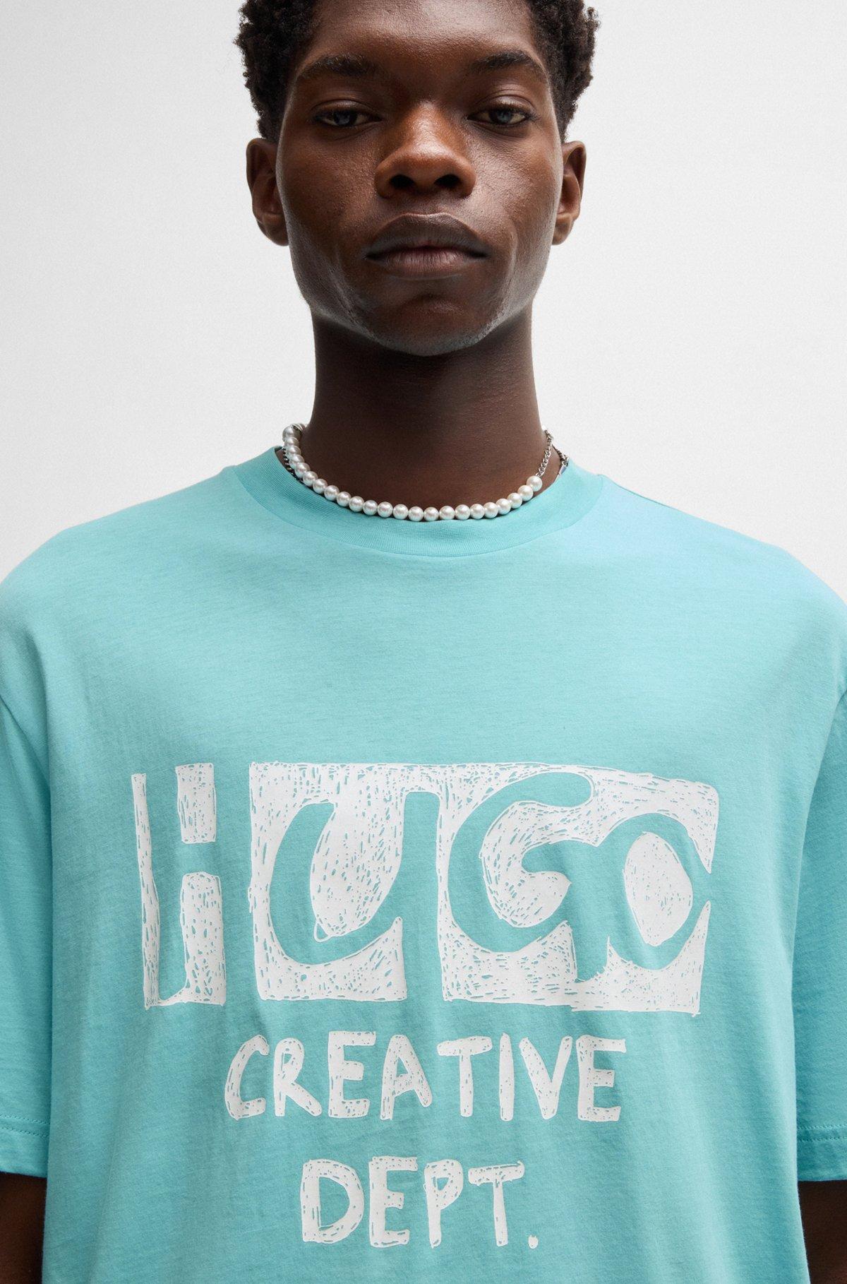 Cotton-jersey T-shirt with logo artwork Product Image