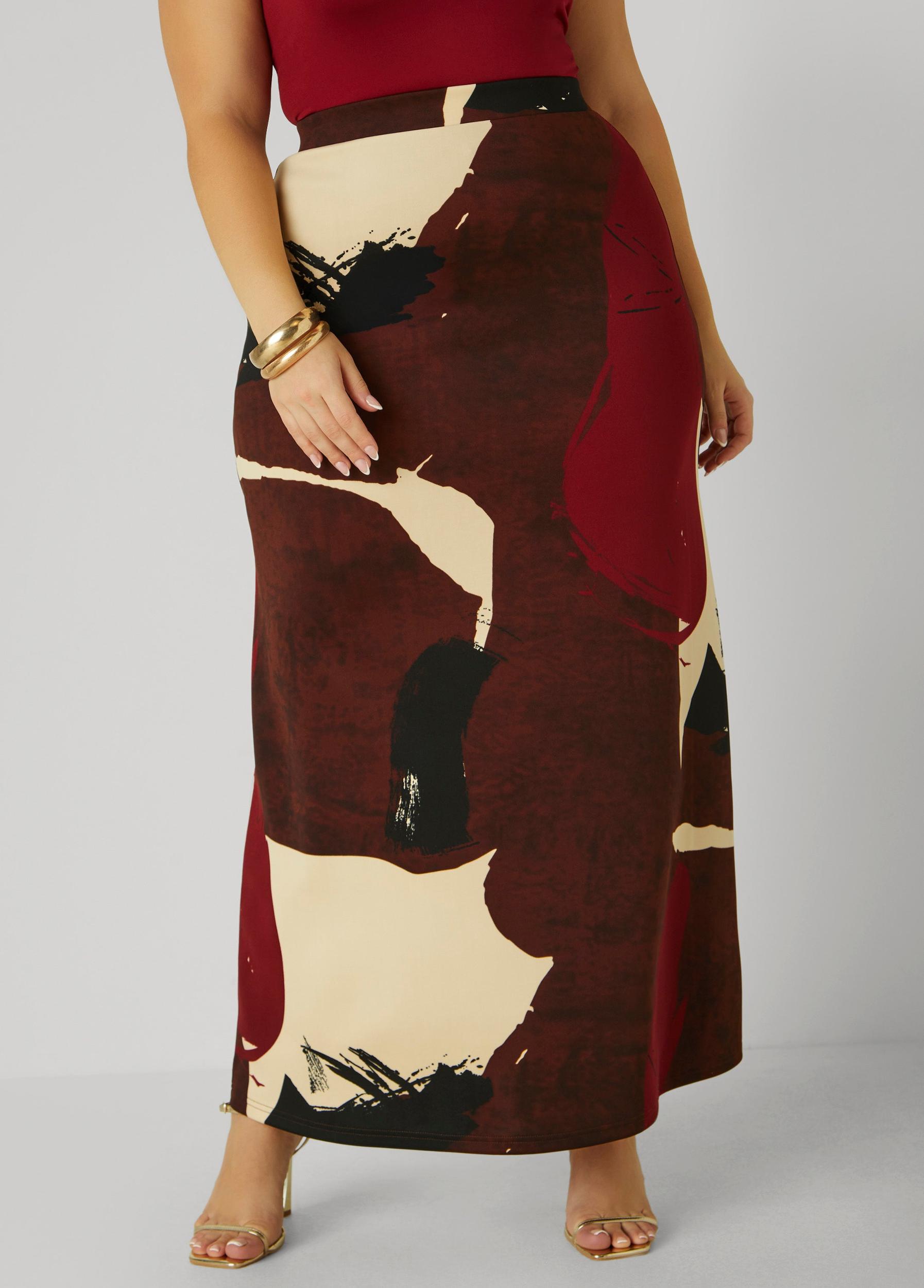 Abstract Print Maxi Skirt Product Image
