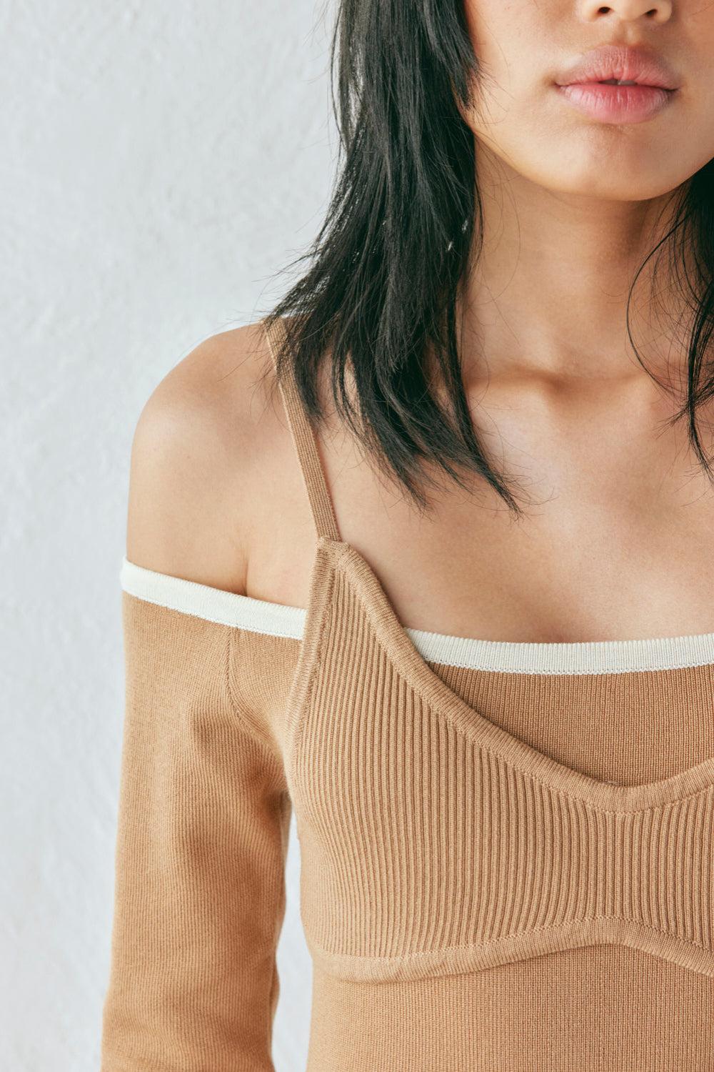 Marlee Knit Maxi Dress Tan Product Image