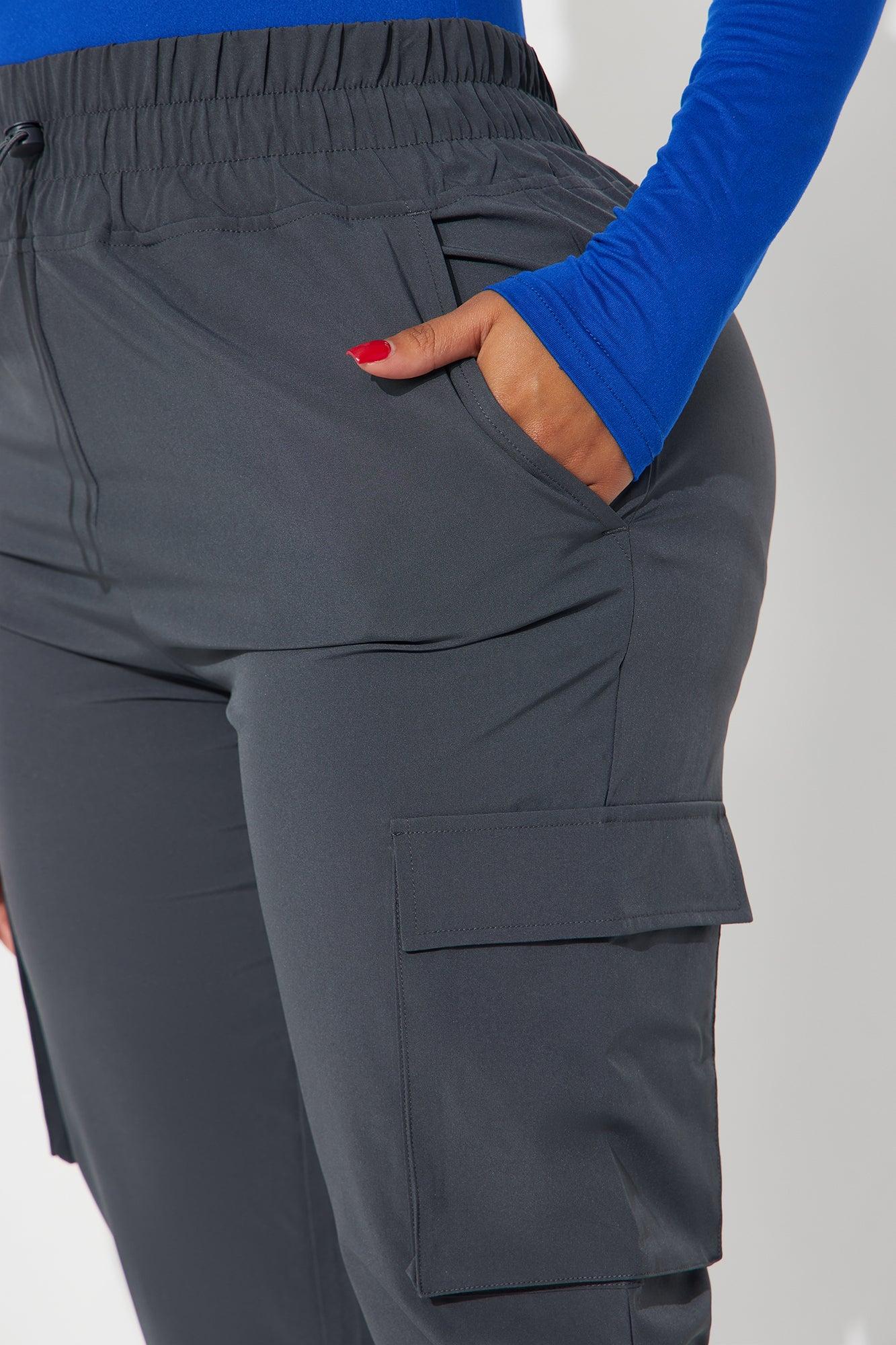 Clocked In Stretch Uniform Cinch Scrub Jogger Pants - Charcoal Product Image