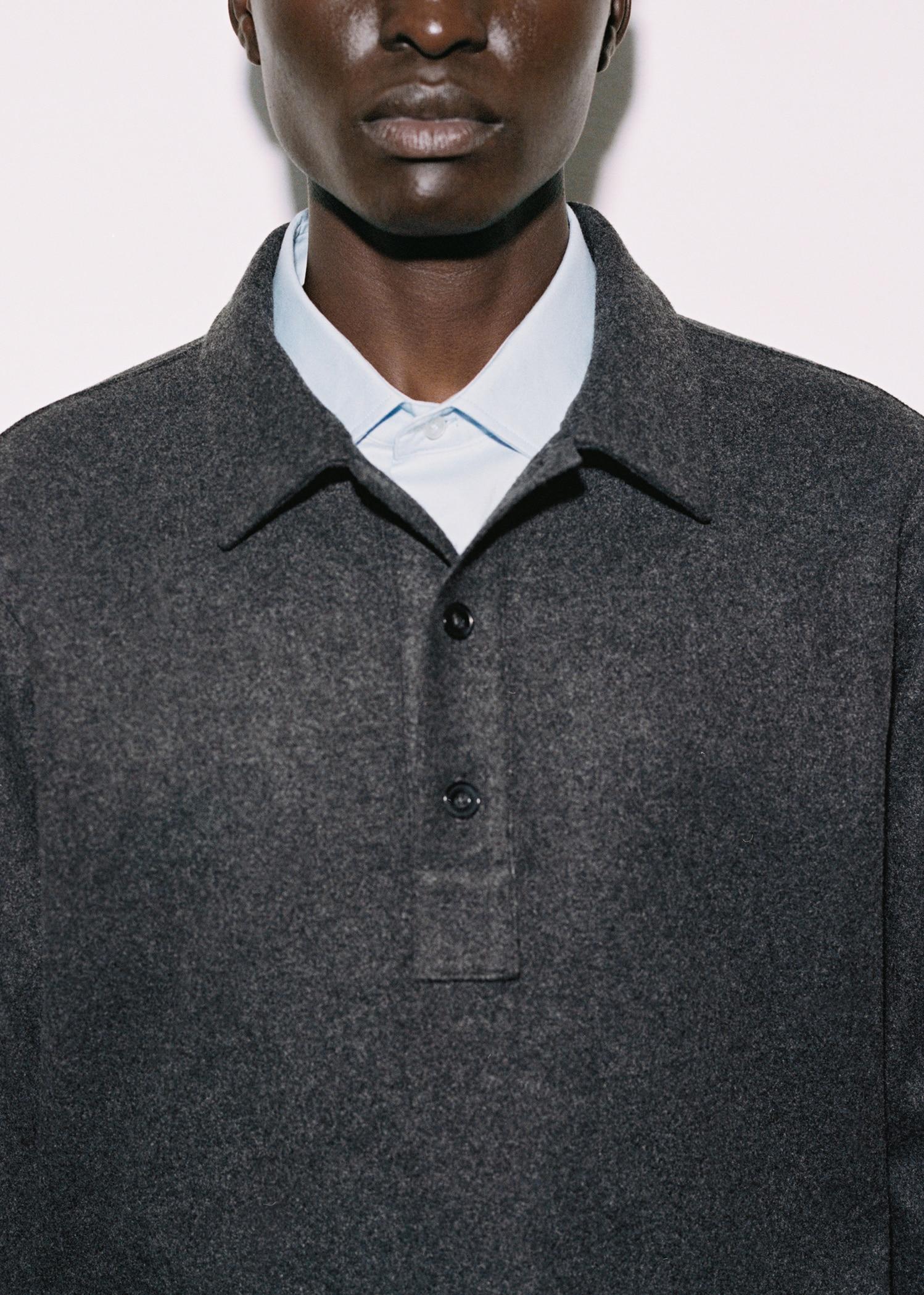 Regular fit sweatshirt-fabric polo shirt - Men | MANGO USA Product Image