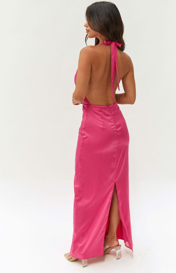 Seattle Pink Halter Formal Dress Product Image