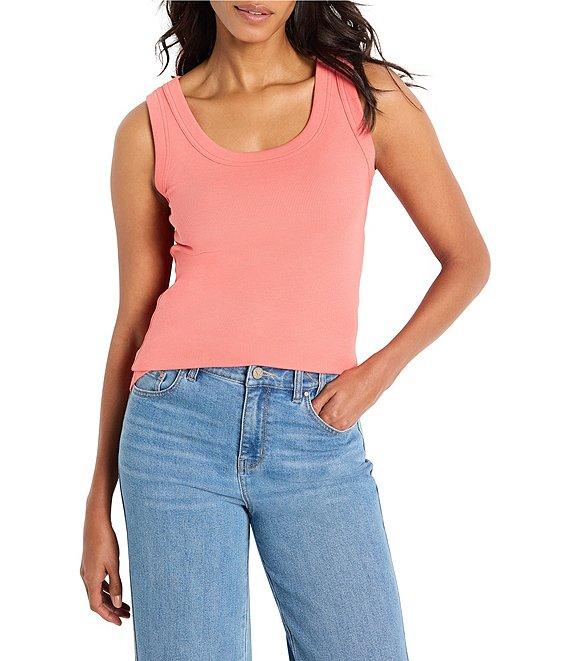NIC + ZOE Perfect Knit Rib Scoop Neck Sleeveless Tank Product Image