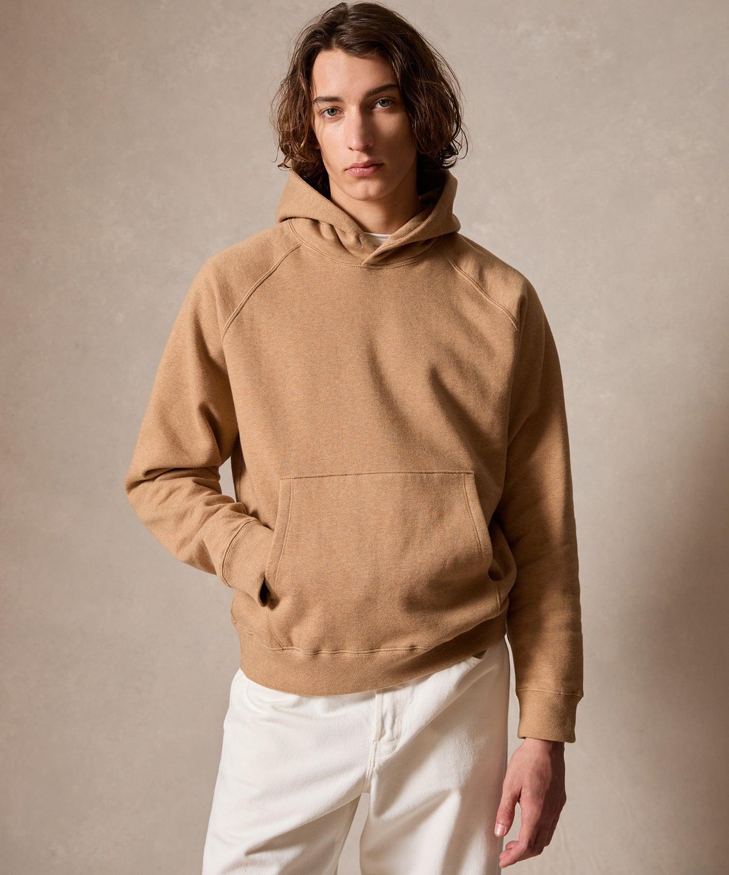 Cotton-Camelhair Fleece Hoodie in Camel Product Image