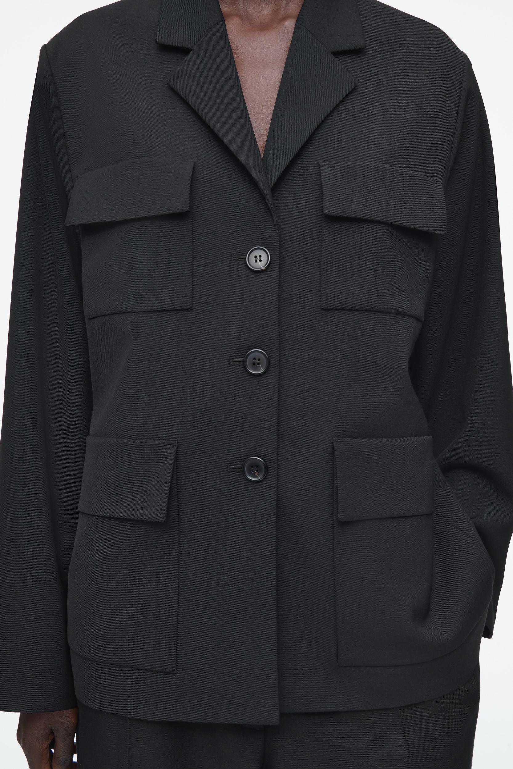 RELAXED SINGLE-BREASTED UTILITY BLAZER Product Image