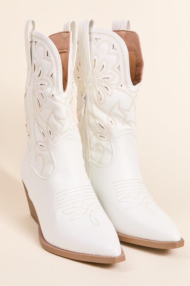 Elk White Cowboy Booties Product Image