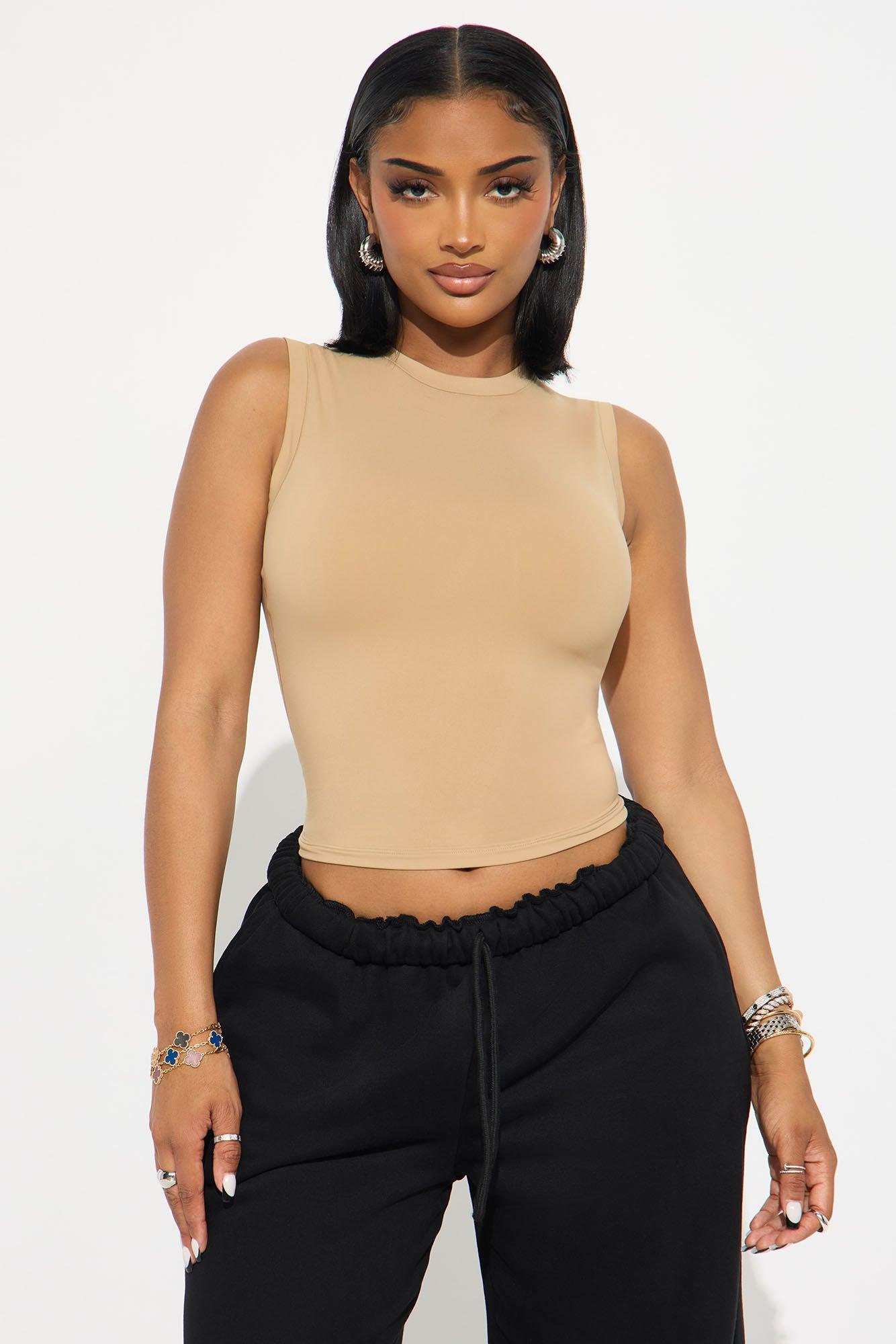 Second Skin Double Lined Muscle Tank - Mocha Female Product Image