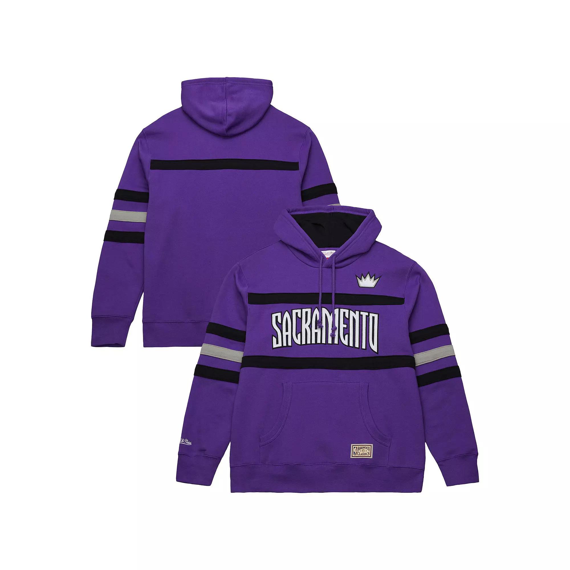 Men's Mitchell & Ness Purple Sacramento Kings Hardwood Classics Nights Head Coach Pullover Hoodie,  Product Image