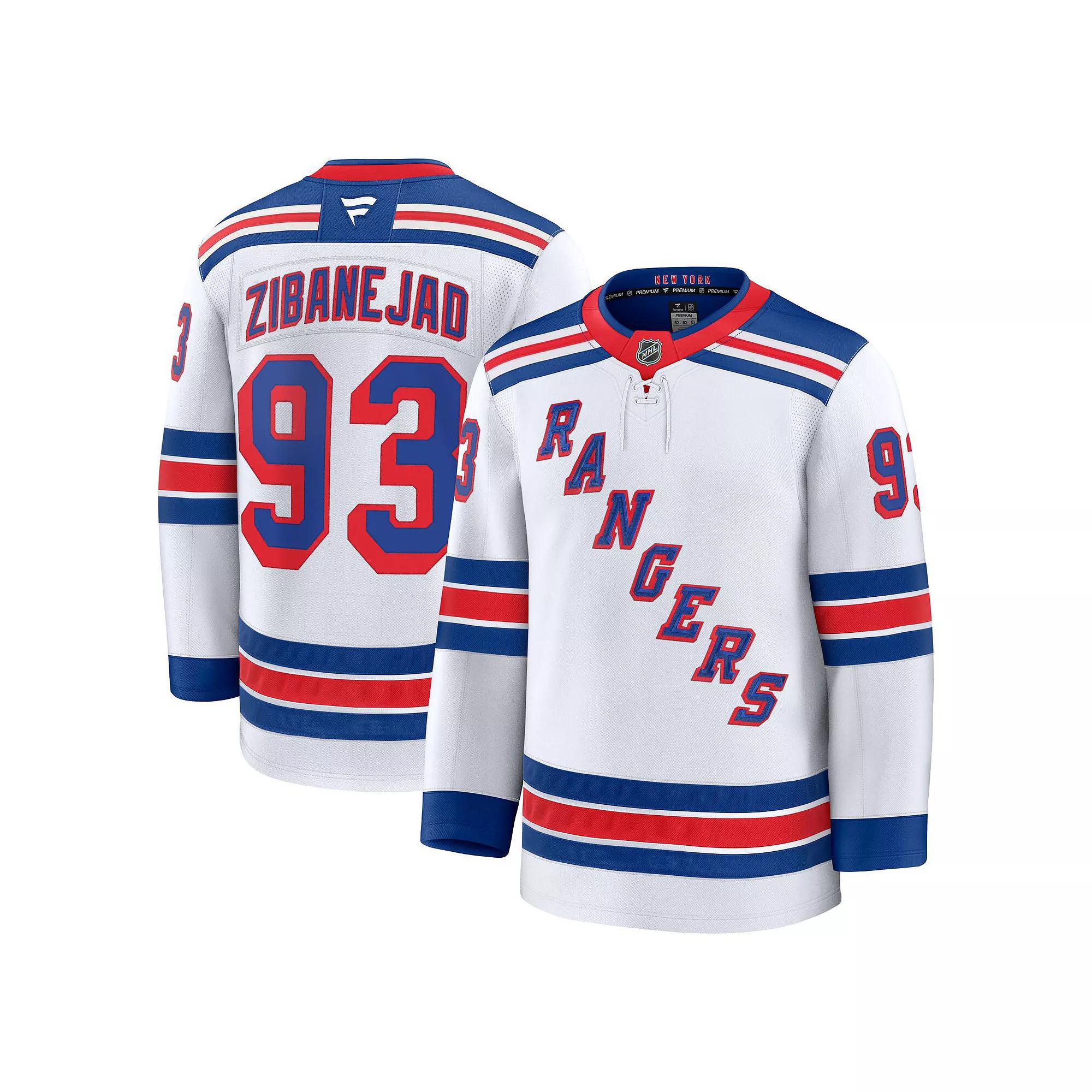 Men's Fanatics Mika Zibanejad White New York Rangers Away Premium Jersey, Size: 60, Ran White Product Image