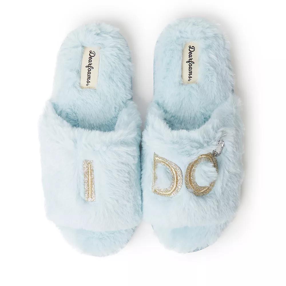 Dearfoams "I Do" Faux-Fur Bridal Women's Slide Slippers,  Product Image