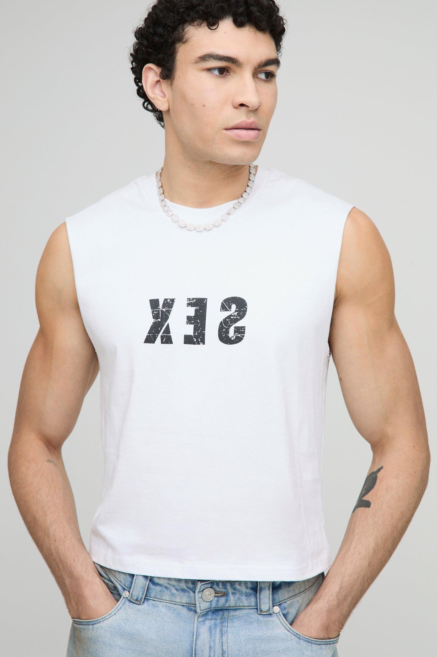Boxy SEX Pride Tank | boohooMAN USA Product Image