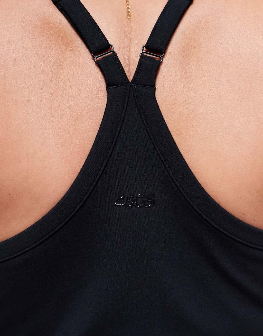 4505 Curve Icon soft touch yoga cami with inner bra in black  Product Image