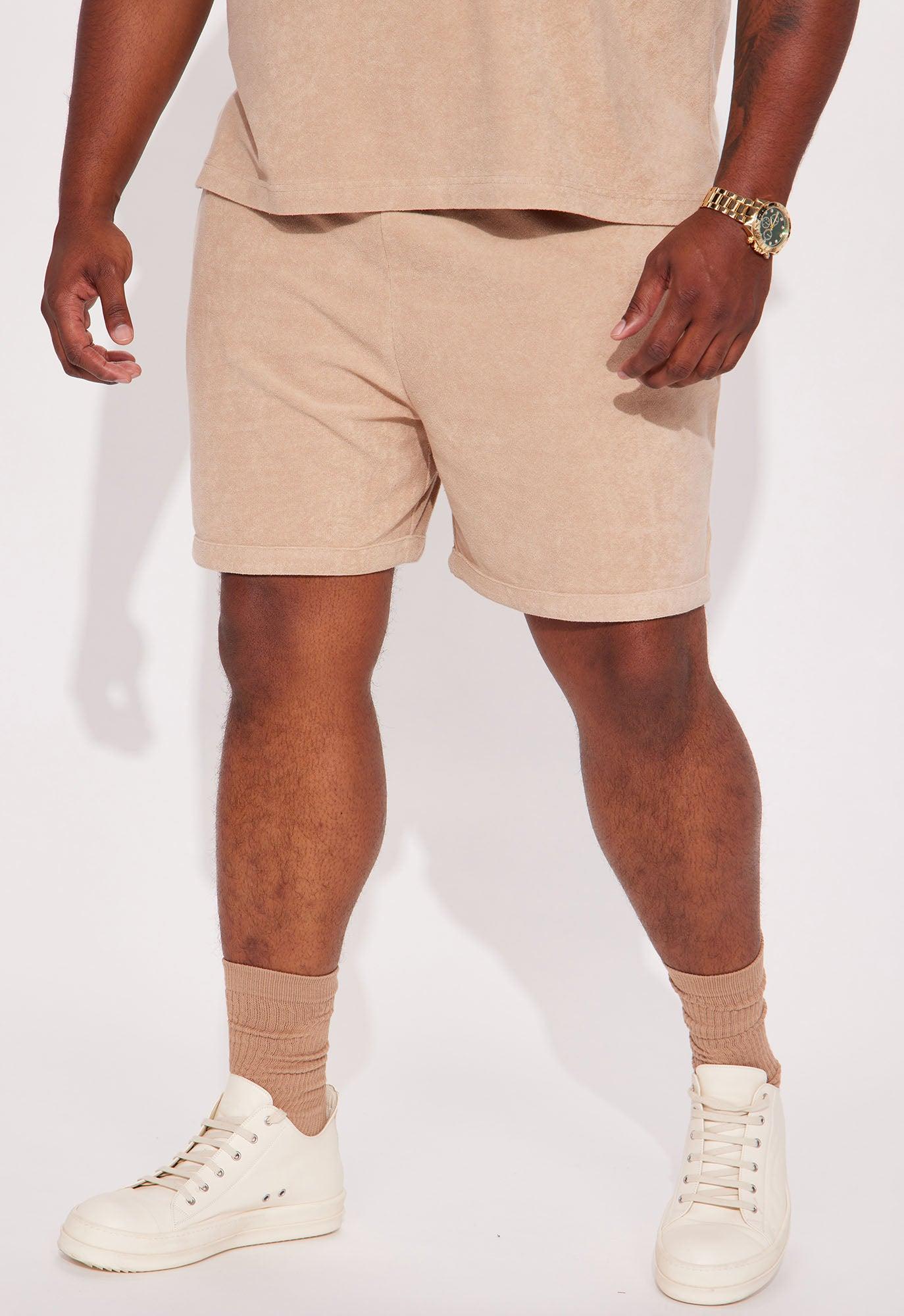 Dipped Terry Knit Shorts - Sand Product Image