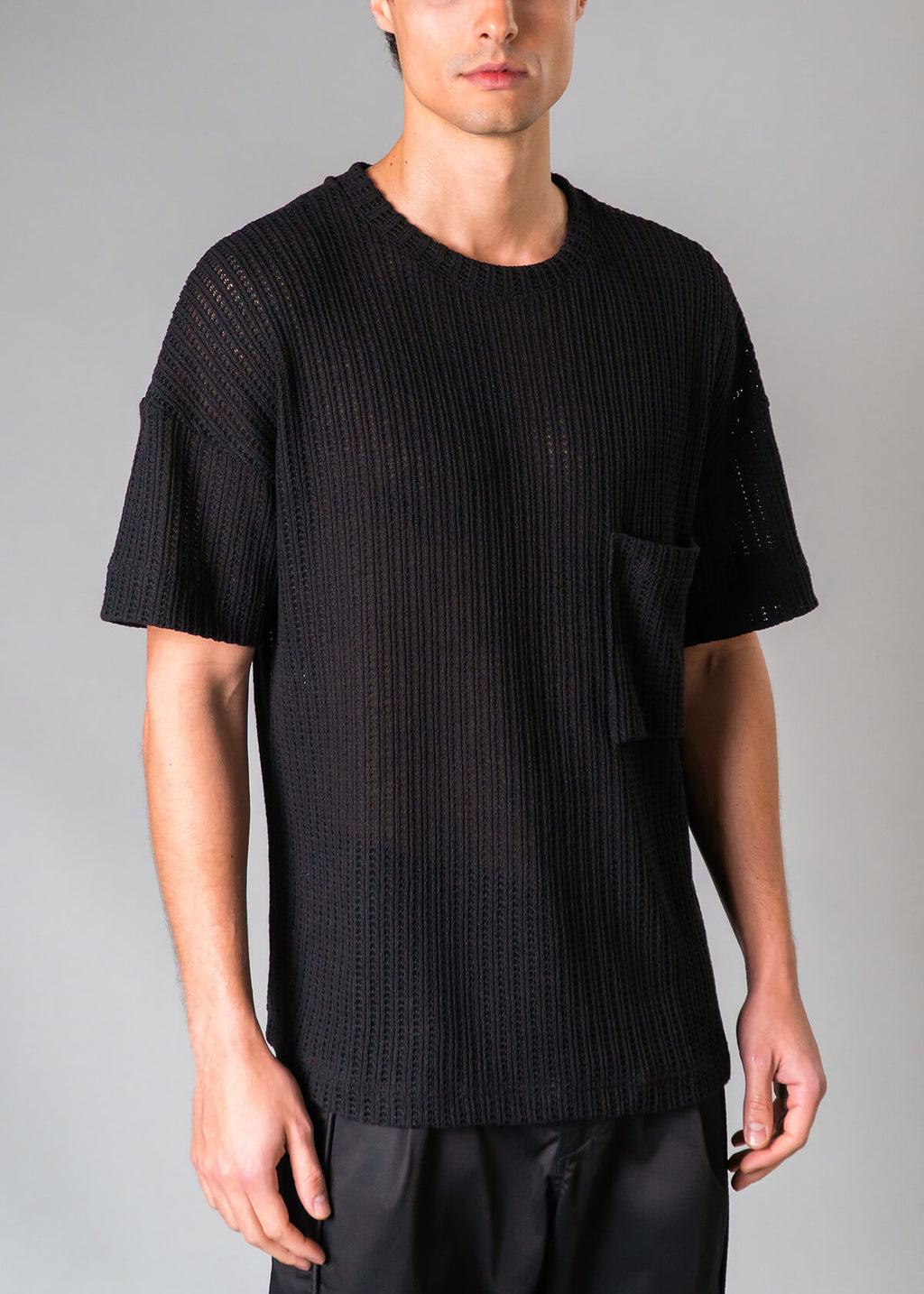 Black Open Weave Tee Product Image