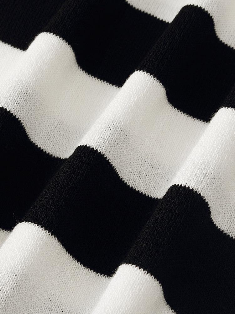 Round Neck Striped Knitted Women Top Product Image