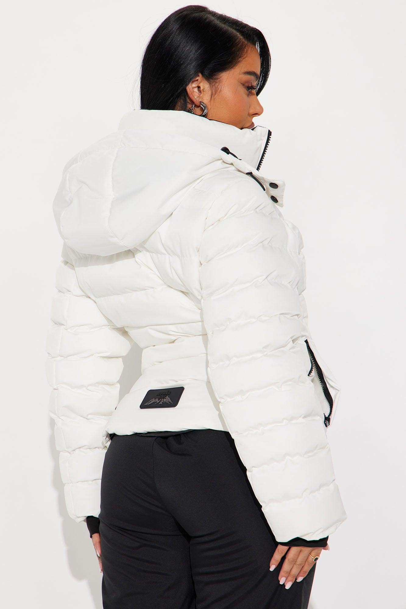 Grab My Skis Puffer Jacket - White Product Image
