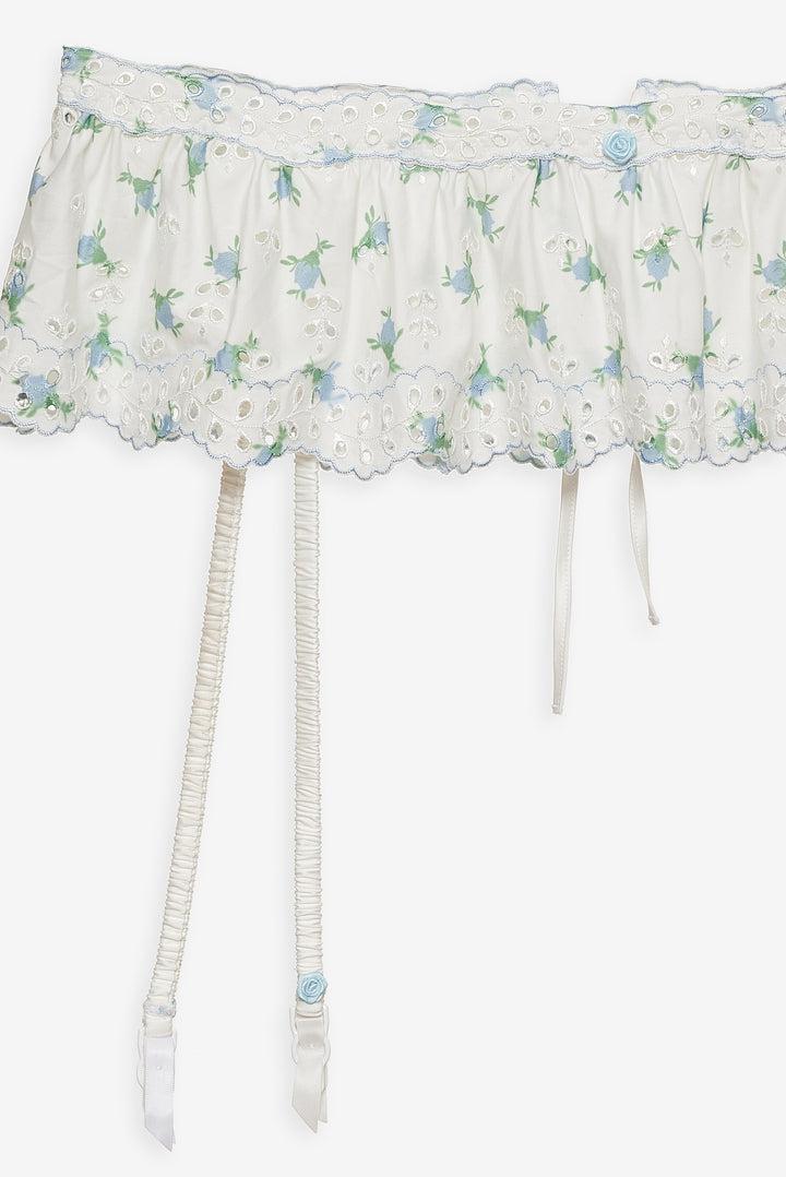 Budding Blossom Garter Belt — White Product Image