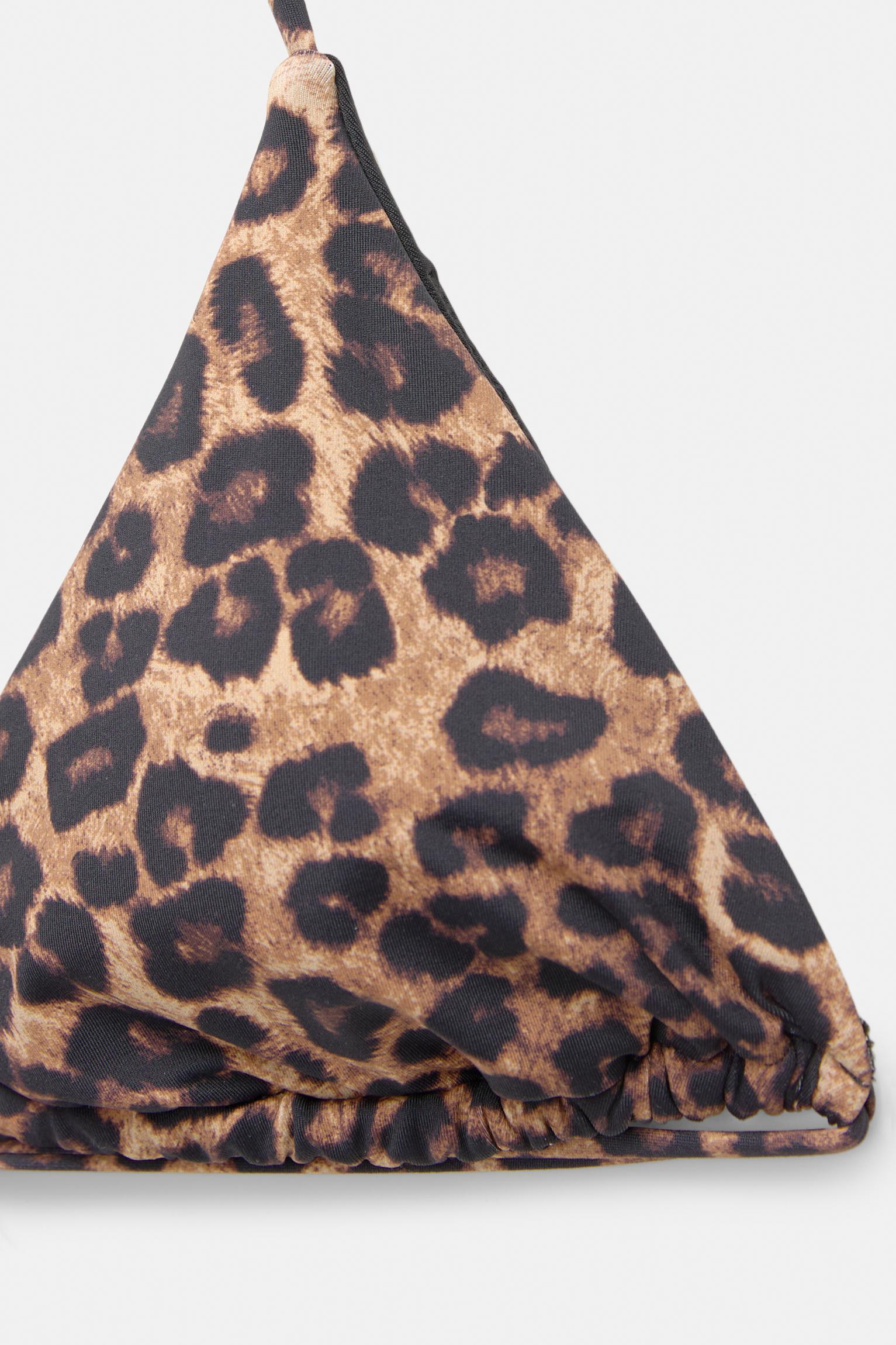 Leopard print triangle bikini top Product Image