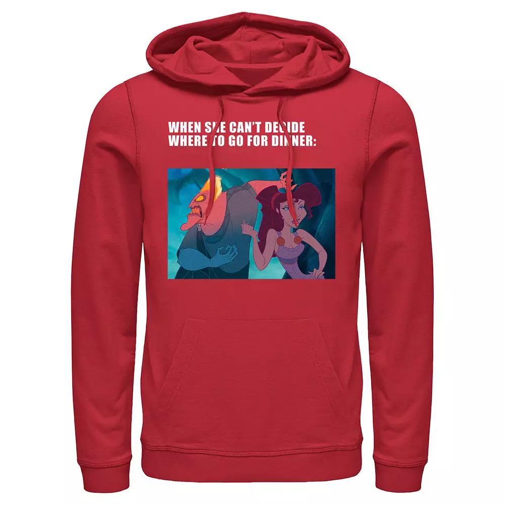 Disney's Villains Hades Dinner Meme Men's Graphic Hoodie, Size: Medium, Red Product Image