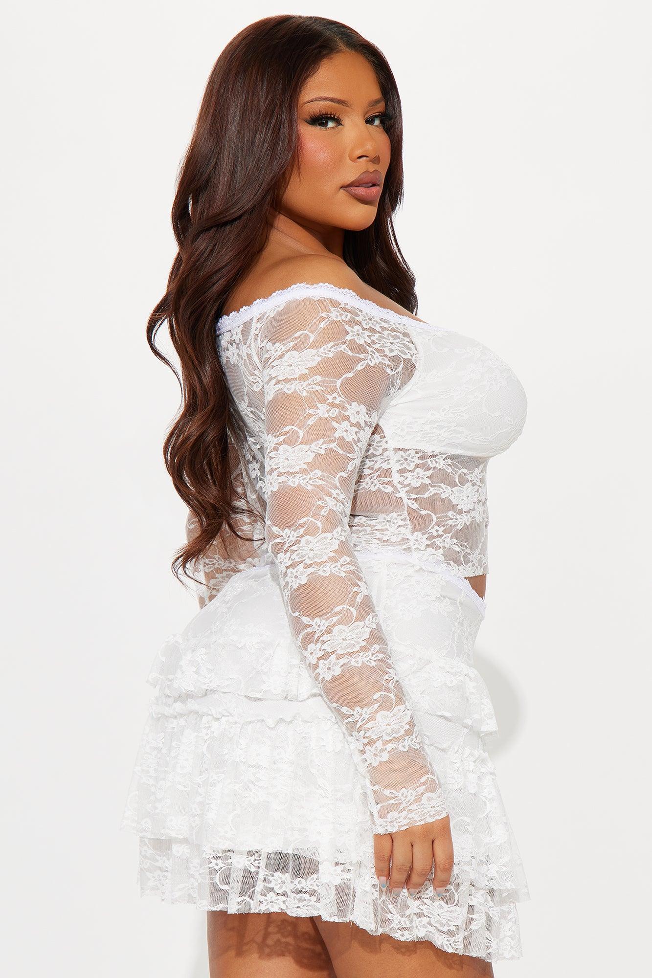 Adryana Ruffled Lace Skirt Set - Ivory Female Product Image