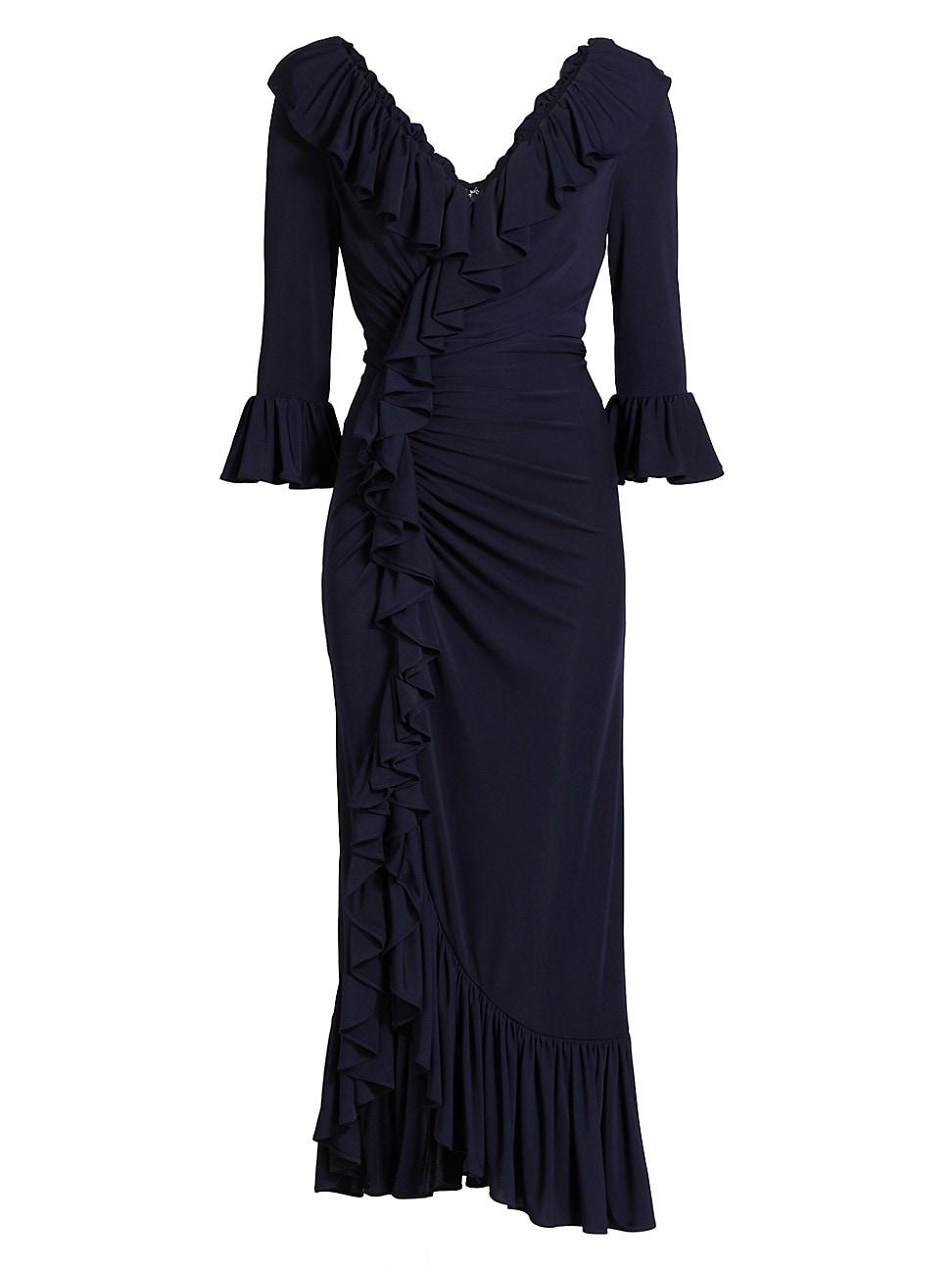 Womens Stacy Ruffled V-Neck Maxi Dress Product Image