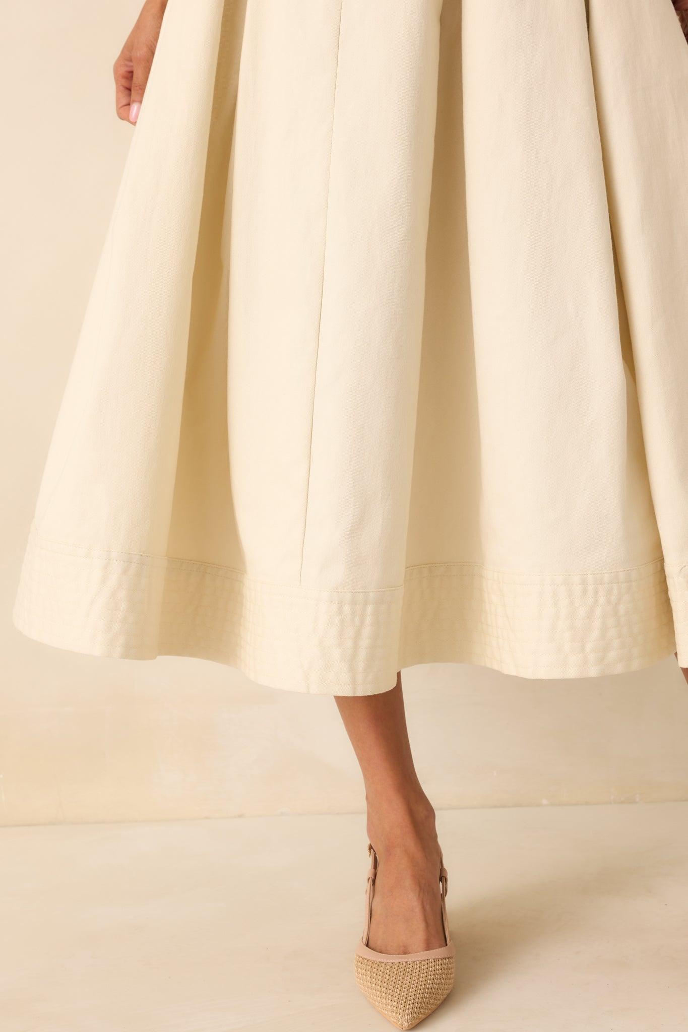 Young At Heart Ecru Belted Sleeveless Maxi Dress Product Image