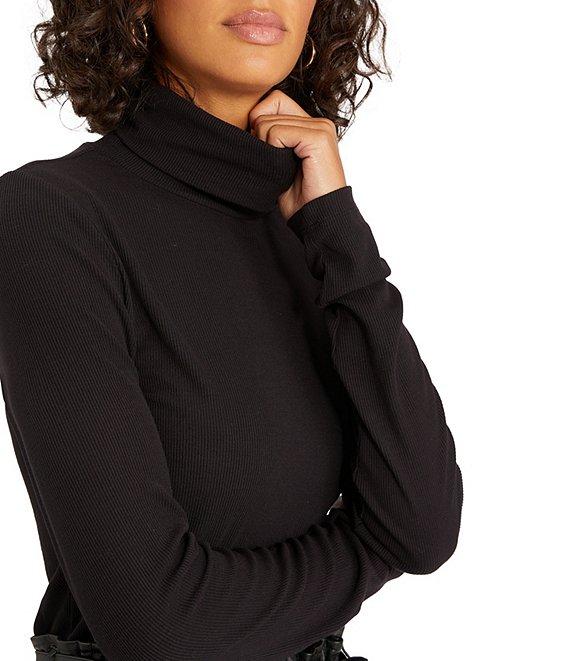 Sanctuary Essentials Turtleneck Long Sleeve Rib Knit Shirt Product Image