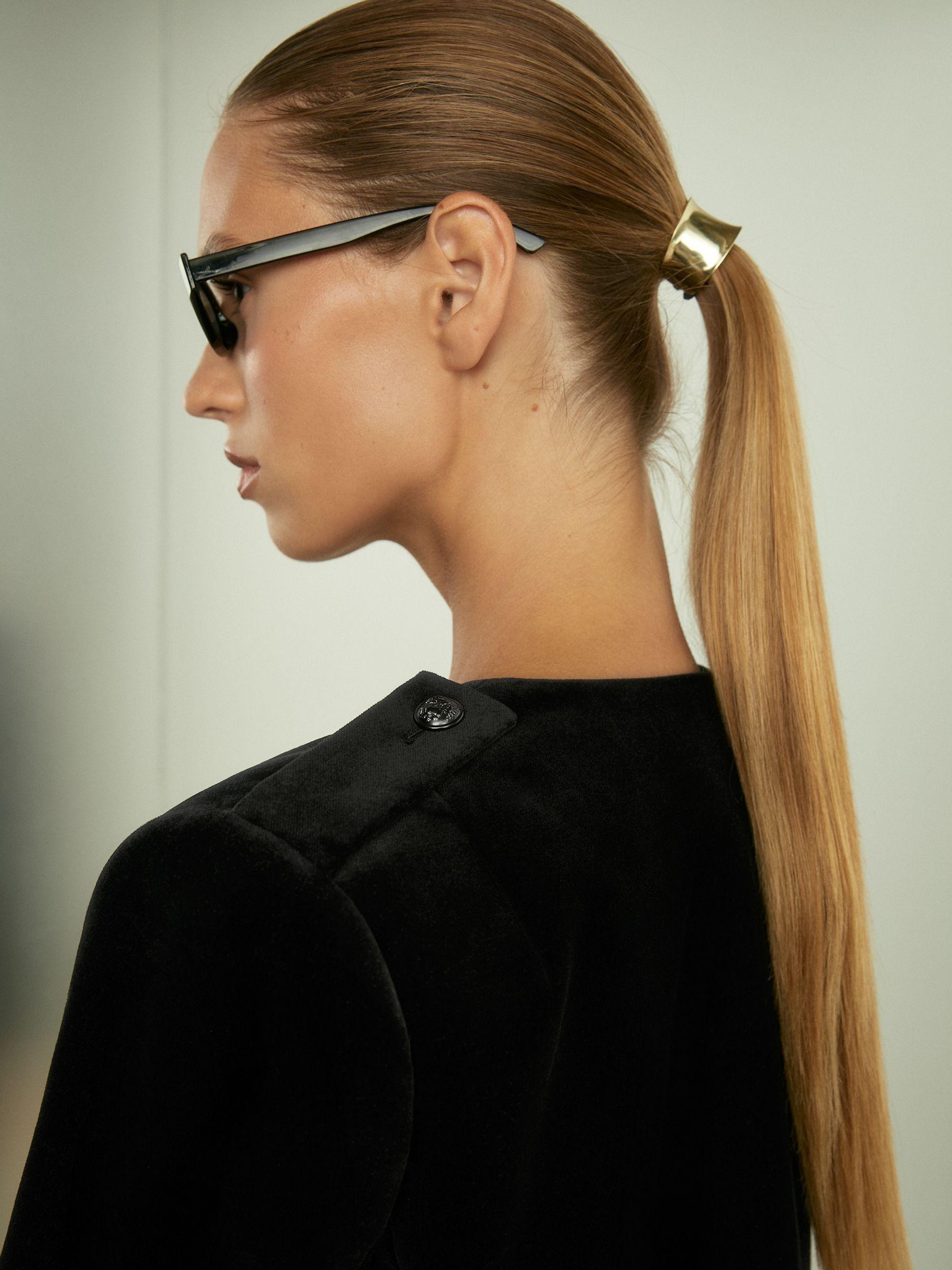 Petite Cropped Velvet Jacket in Black Product Image