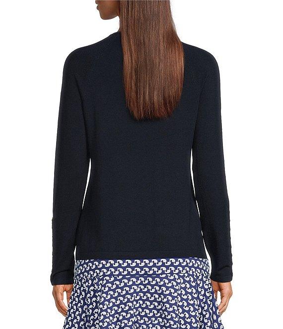 J.McLaughlin Jamey Crew Neck Button Trim Raglan Sleeve Sweater Product Image