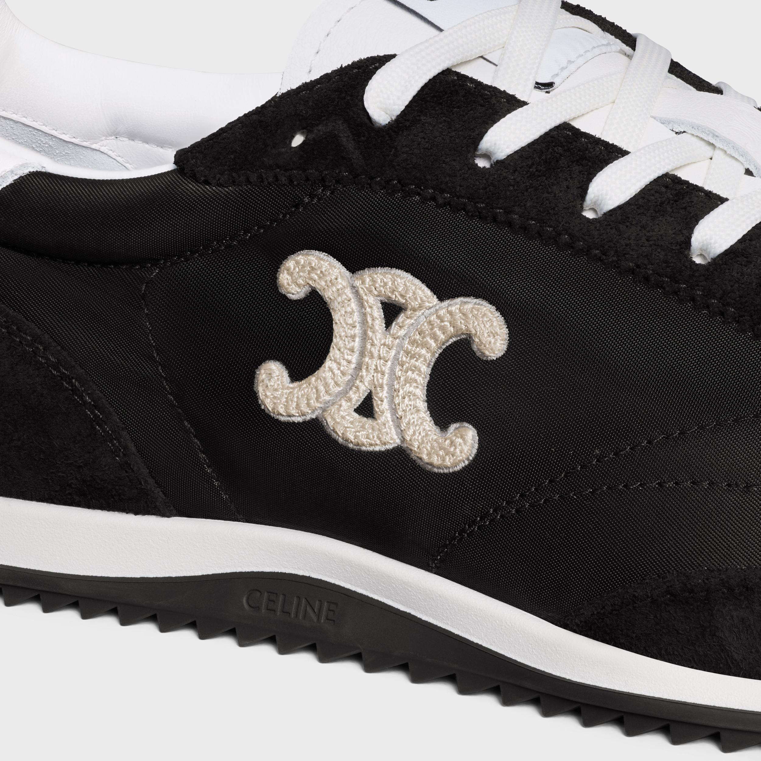 CELINE RACER - LOW TOP SNEAKER WITH TRIOMPHE IN NYLON, SUEDE CALFSKIN AND CALFSKIN Product Image
