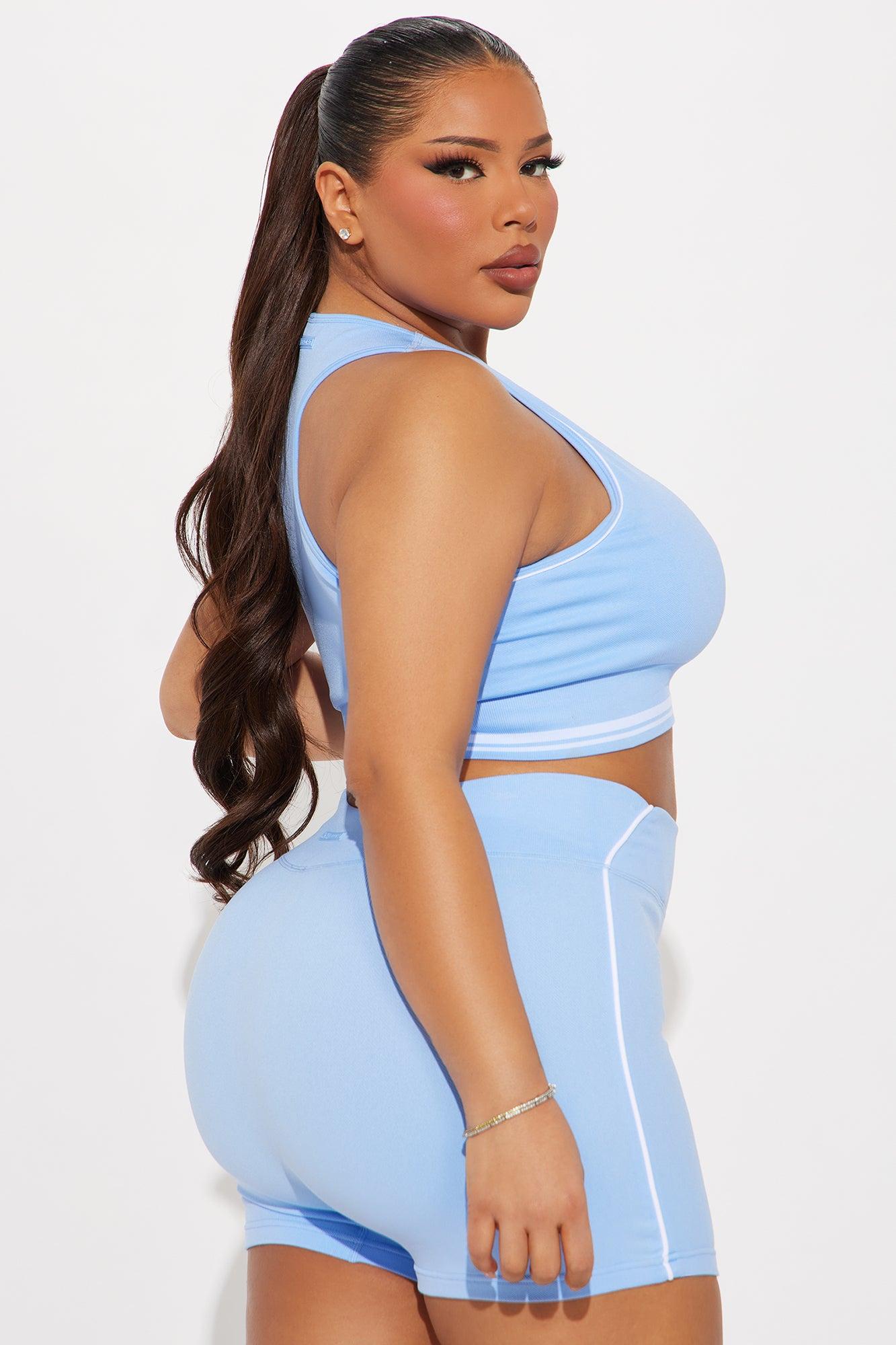 Golf Goals Flex Seamless Active Top - Light Blue Product Image