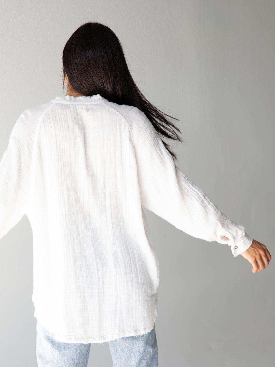 Laid Back Cotton Button Down Top Product Image