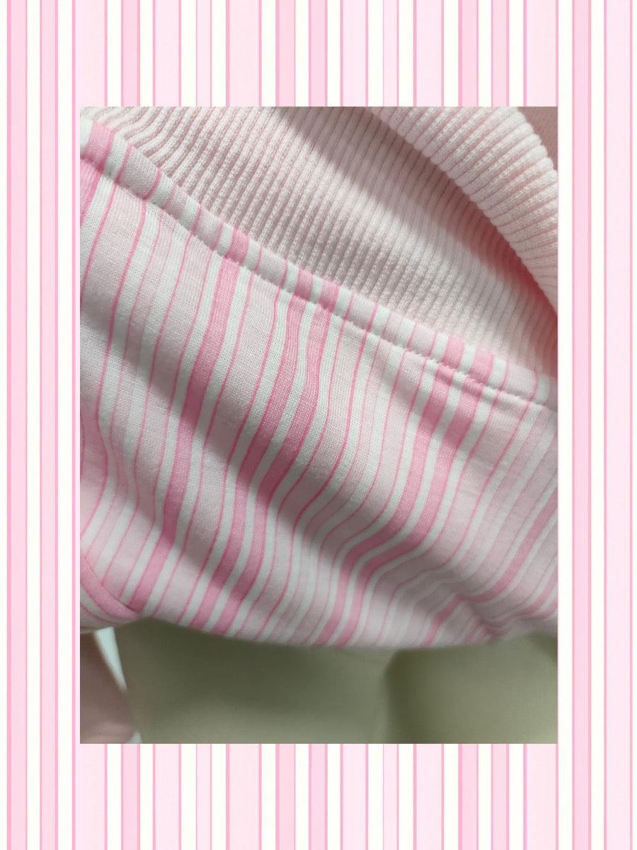 Pearl Grey Star Lux Striped Hoodie Product Image