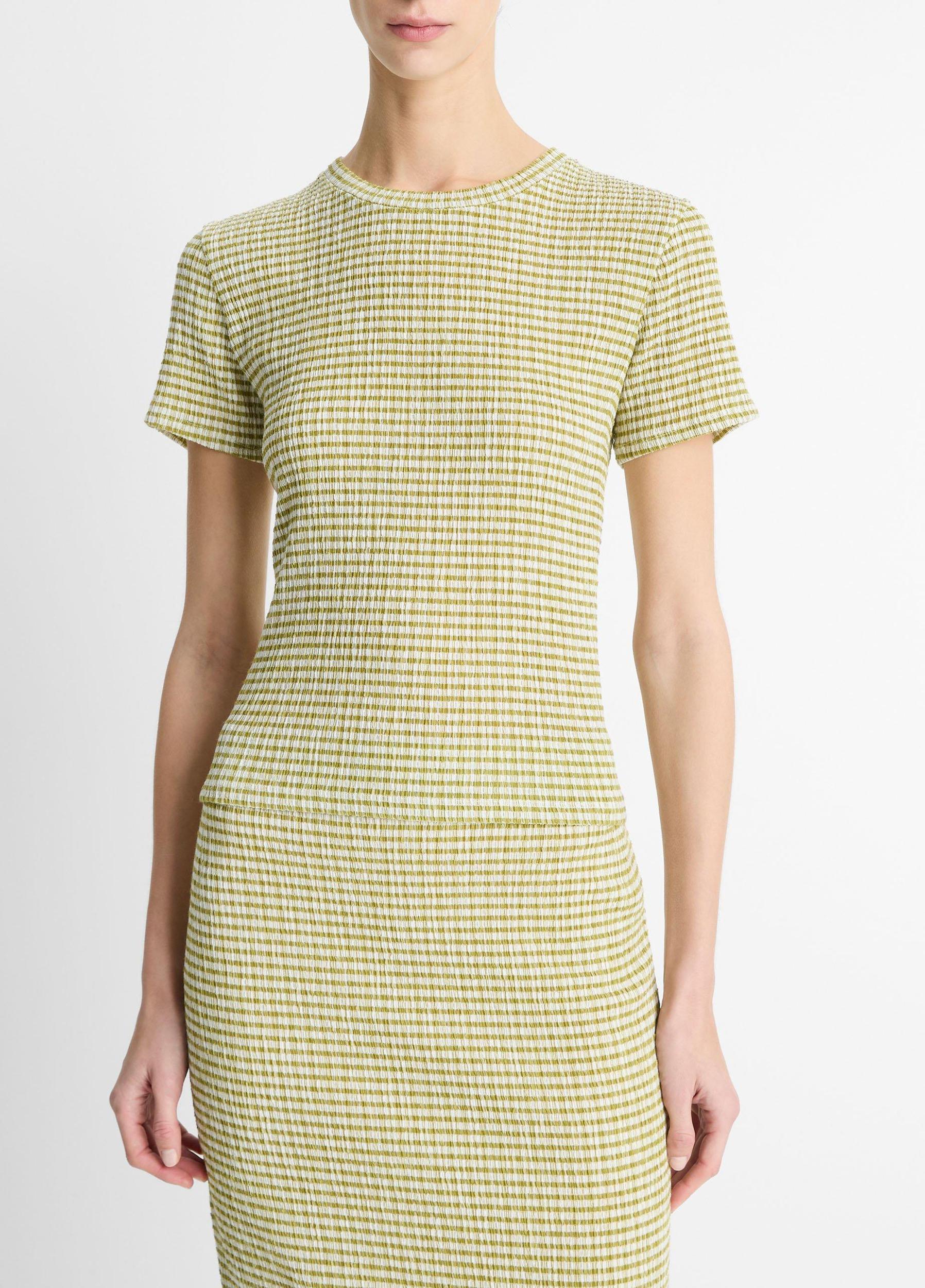 Checked Smocked T-Shirt Product Image