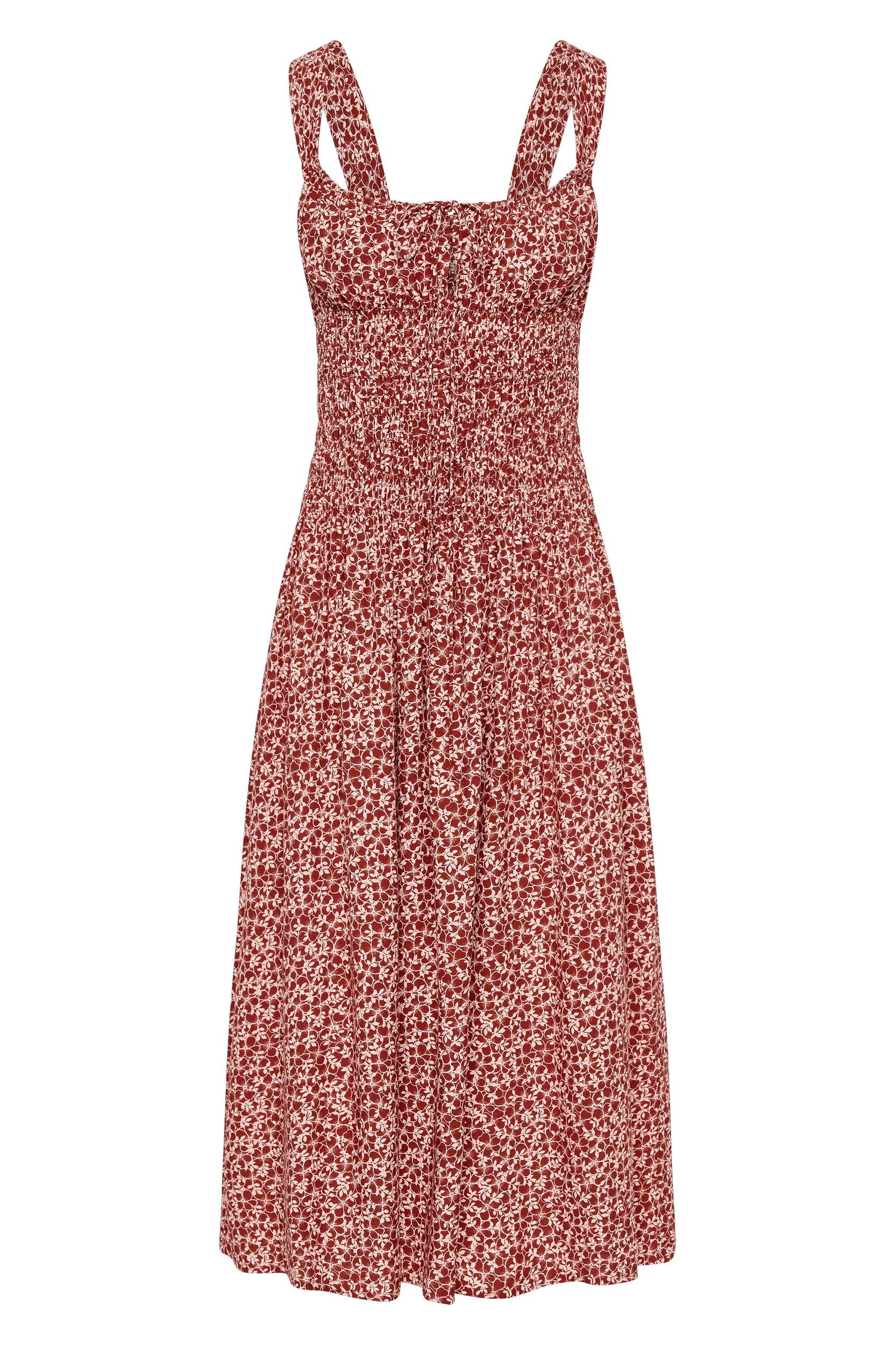 Yerres Midi Dress Peony Stamp Garnet - Final Sale Product Image