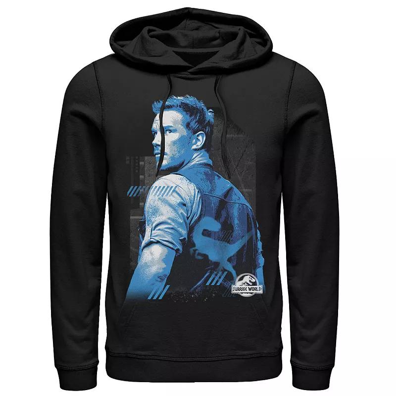 Men's Jurassic World Owen Blue Tone Portrait Hoodie, Size: XXL, Black Product Image