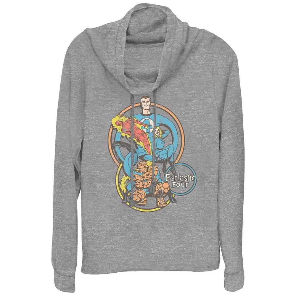 Women's Marvel Fantastic Four Super Hoops Cowlneck Graphic Lightweight Long Sleeve,  Product Image