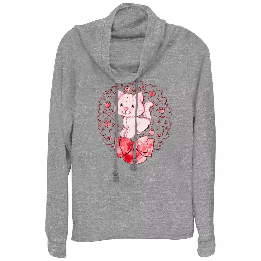 Women's Strawberry Shortcake Custard Wreath Cowlneck Graphic Lightweight Long Sleeve,  Product Image
