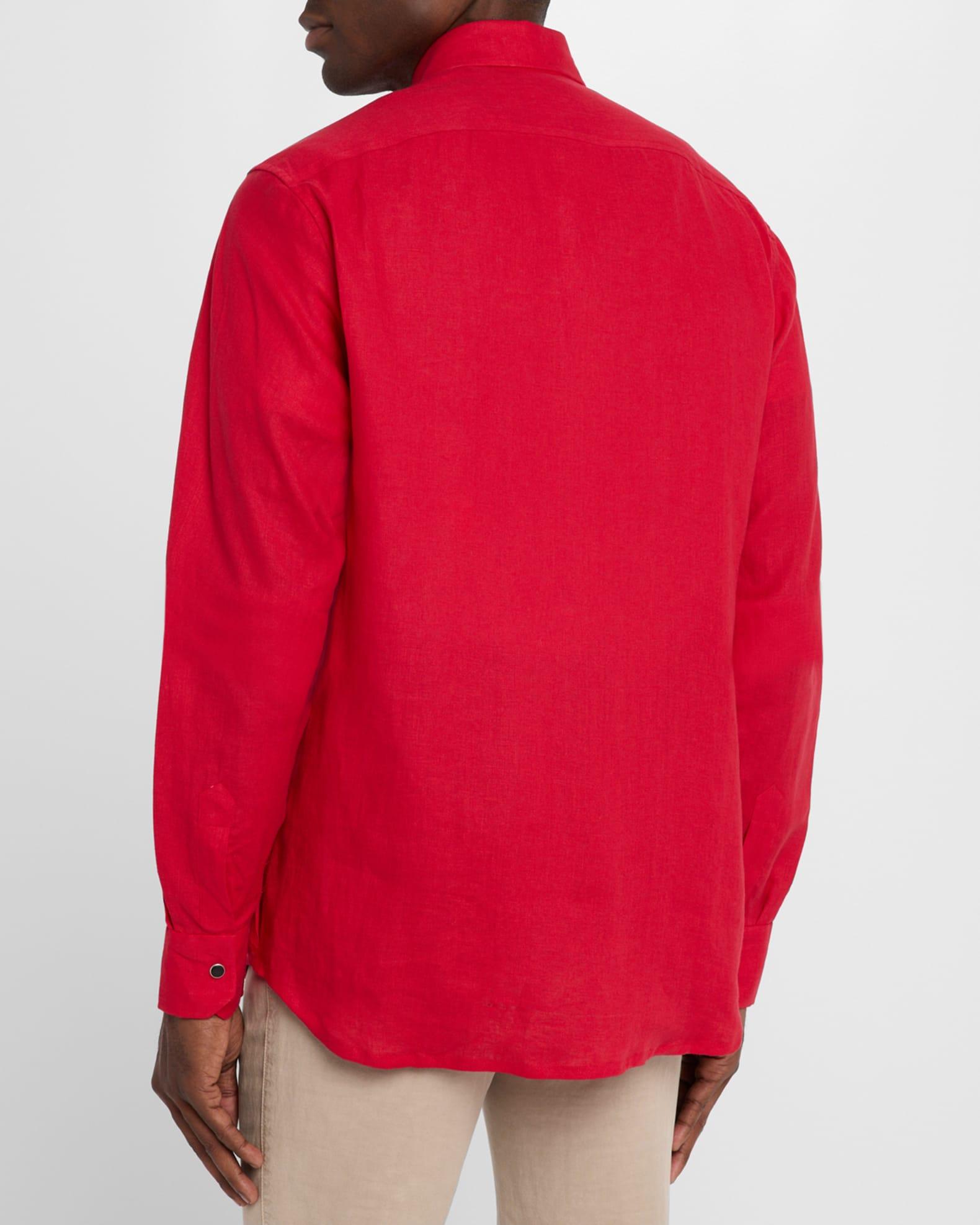 Men's Linen Snap-Front Overshirt Product Image