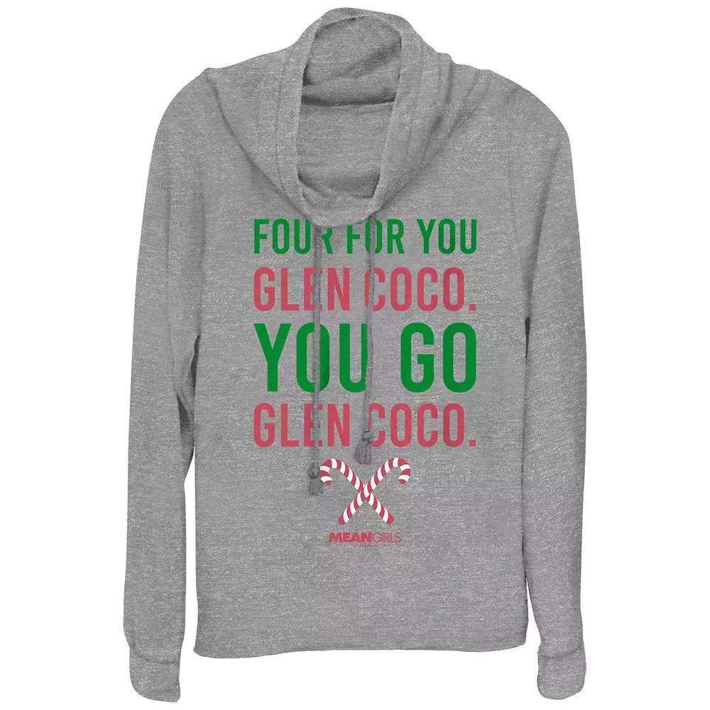 Women's Mean Girls Four For You Glen Coco You Go Glen Coco Cowlneck Graphic Lightweight Long Sleeve,  Product Image