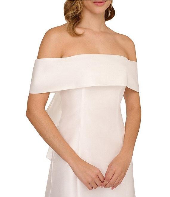 Adrianna Papell Mikado Off-the-Shoulder Oversized Bow Back A-Line Dress Product Image