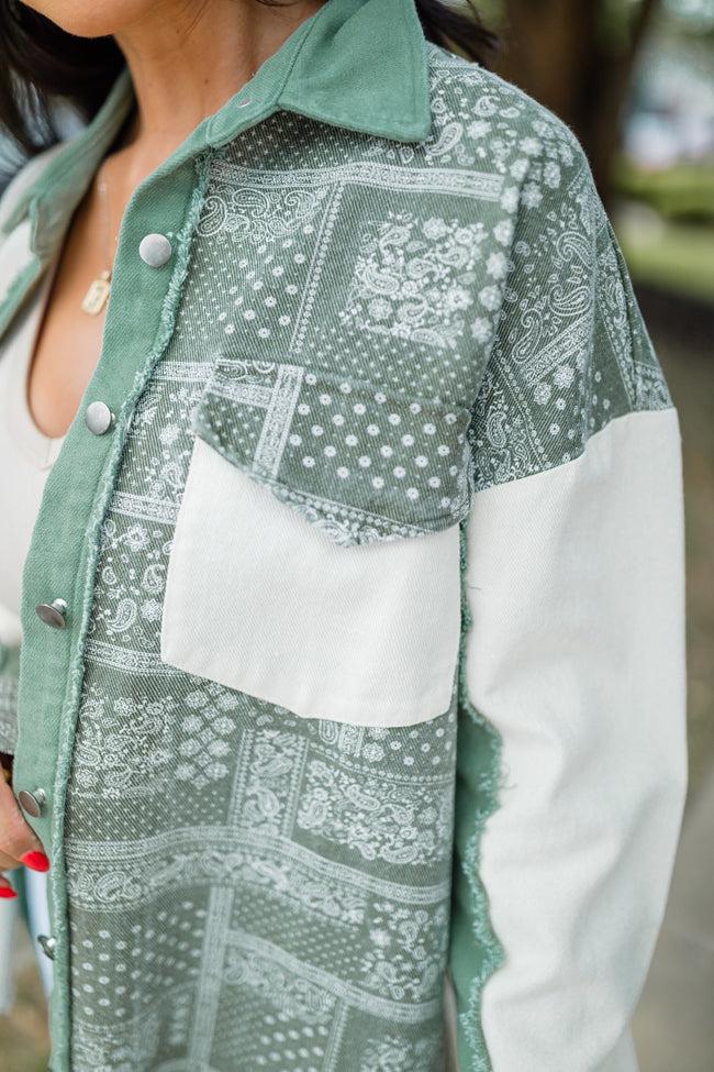 Better Together Olive Paisley Shacket FINAL SALE Product Image