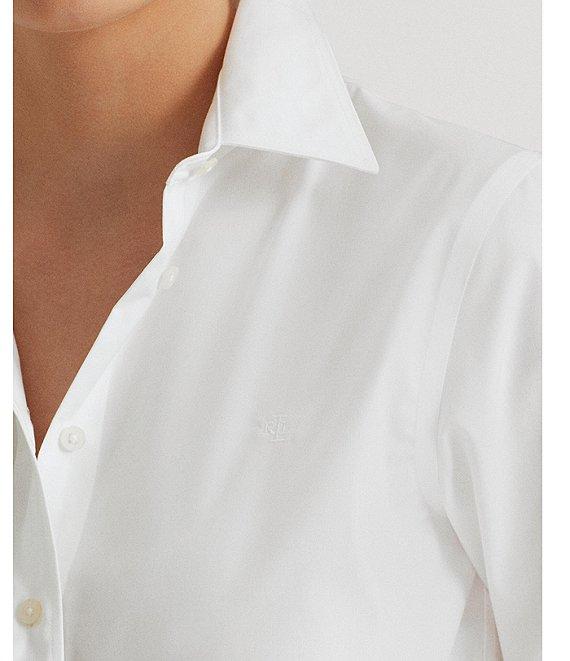 Lauren Ralph Lauren Petite Size Easy Care Point Collar Long Sleeve Shirt Product Image