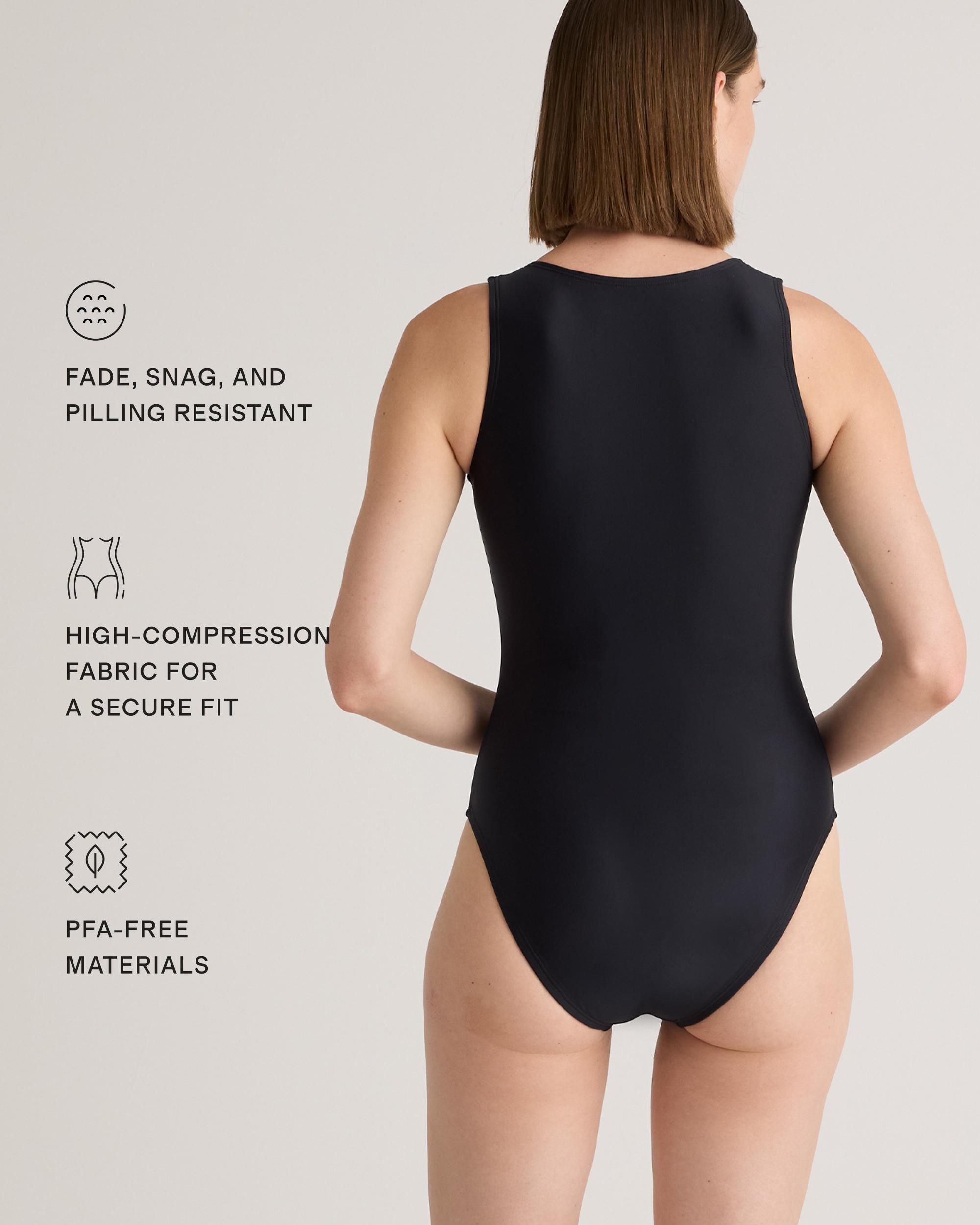 Quince | Women's Italian Zip-Front One-Piece Swimsuit 78% Recycled Polyamide, 22% Spandex Product Image