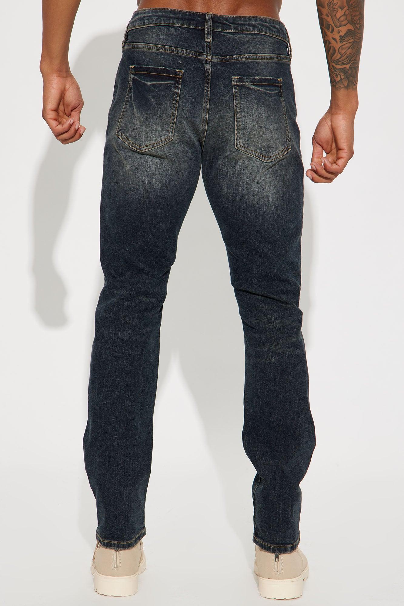 Day To Day Distressed Slim Jeans - Dark Wash Product Image