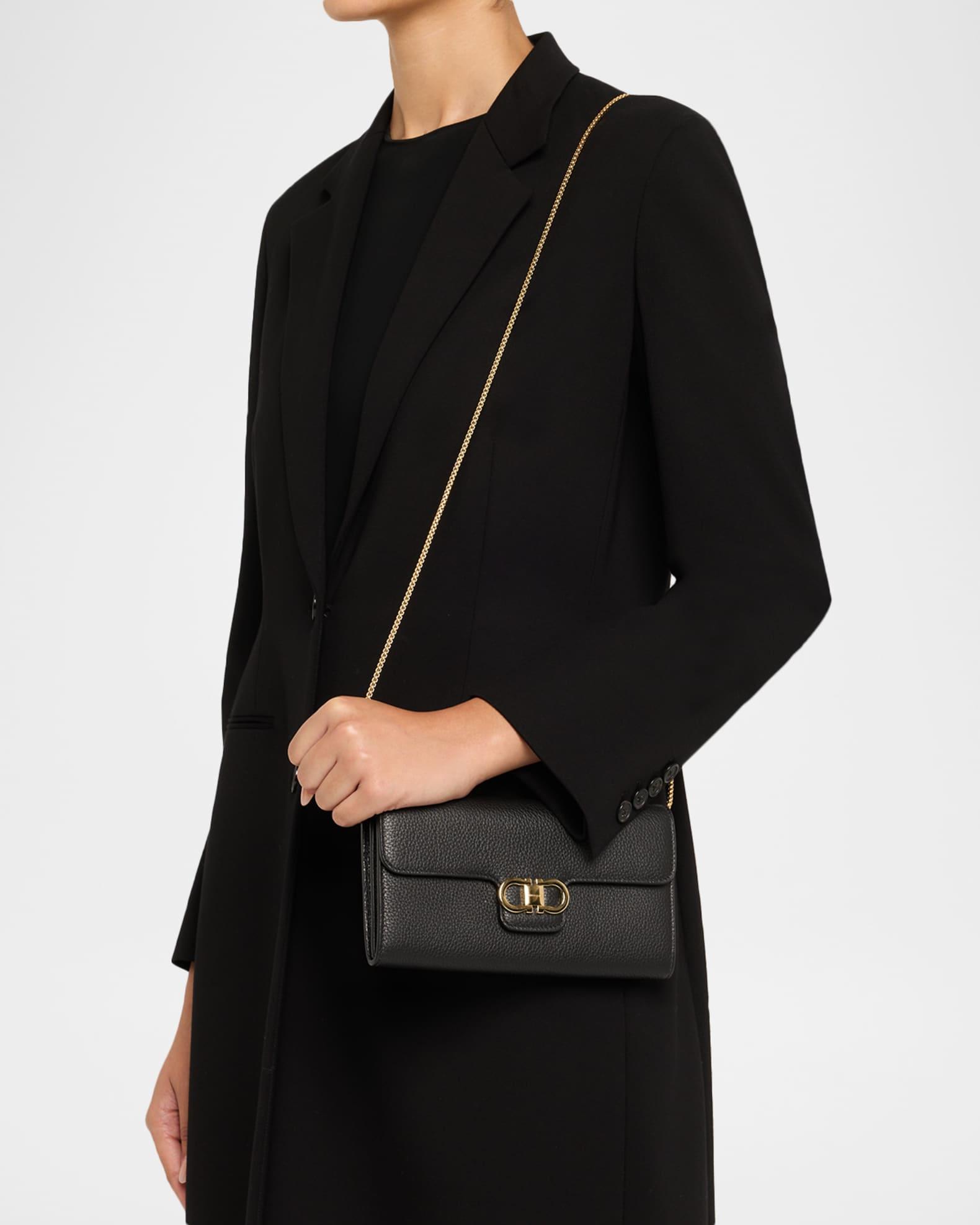 Double Gancio Grain Leather Clutch Bag Product Image