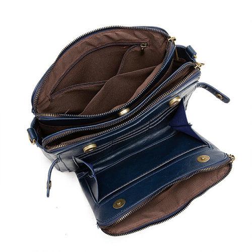 Crossbody Leather Shoulder Bag and Clutch with Stainless Steel Card Wallet Product Image